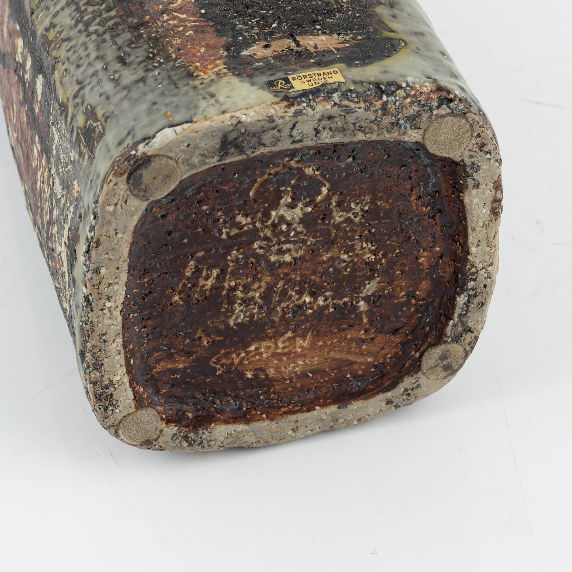 Carl-Harry Stålhane, a unique stoneware vase, Rörstrand, Sweden.