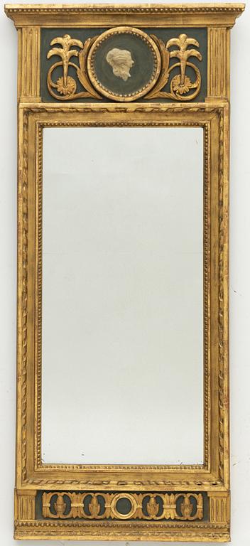 Mirror, late Gustavian, late 18th century.