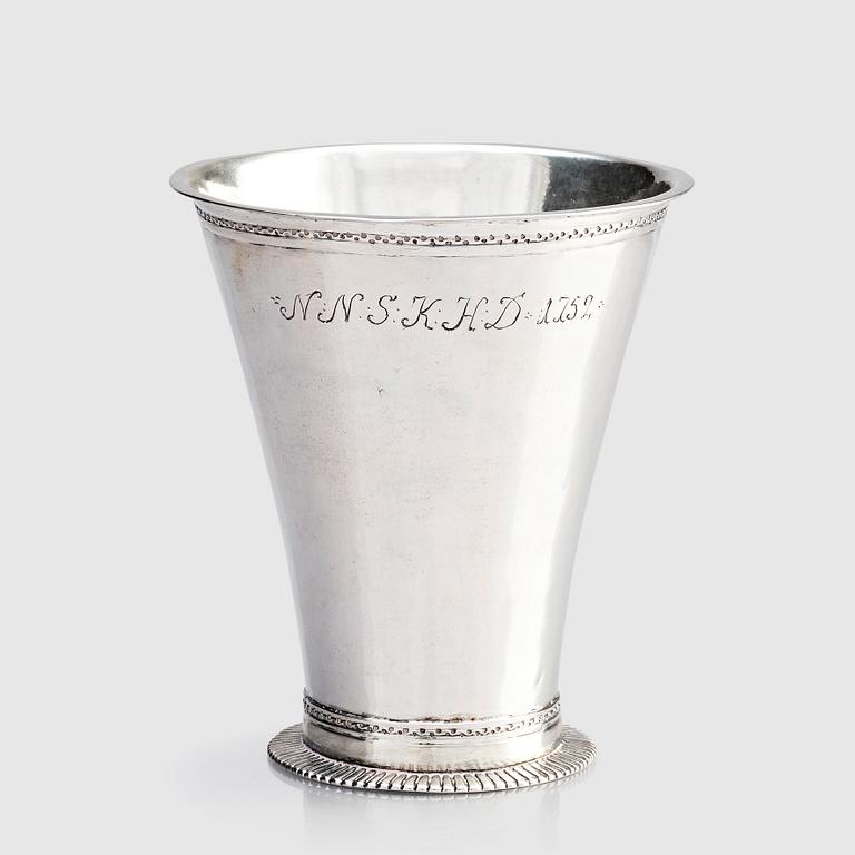 Johan Friedrich Steltzner, bägare, silver, Malmö 1729.