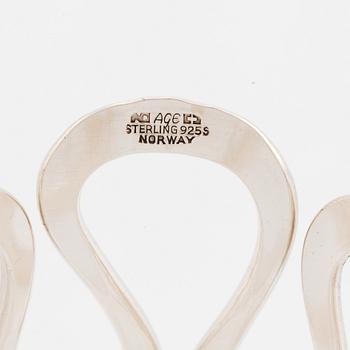 Anna-Greta Eker, bangle and ring, sterling silver. Norway.