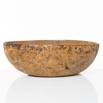 A Swedish burl bowl, dated 1796.
