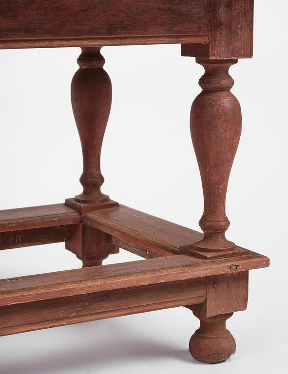 A Swedish leather-clad baroque table, late 17th century / circa 1700.
