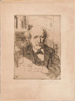 Anders Zorn · ANDERS ZORN, etsning. Sign och dat 1906 i trycket.