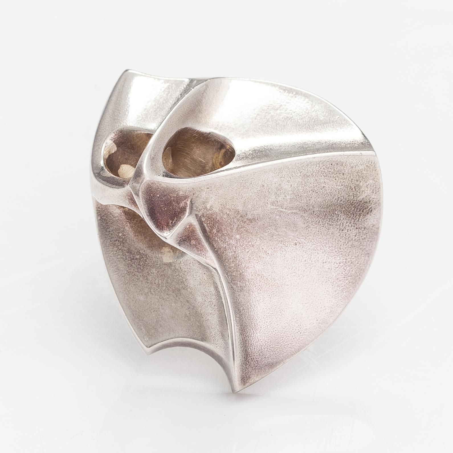 Björn Weckström, Brosch "Labyrinth", sterlingsilver. Lapponia 1979.