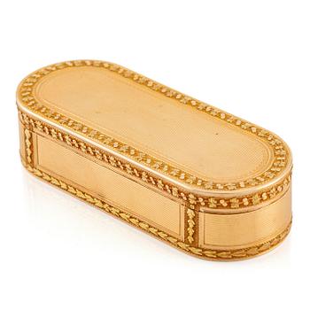 383C. A Swedish 18th century 18K gold-box, mark of Friedrich Fyrwald, Stockholm 1794.