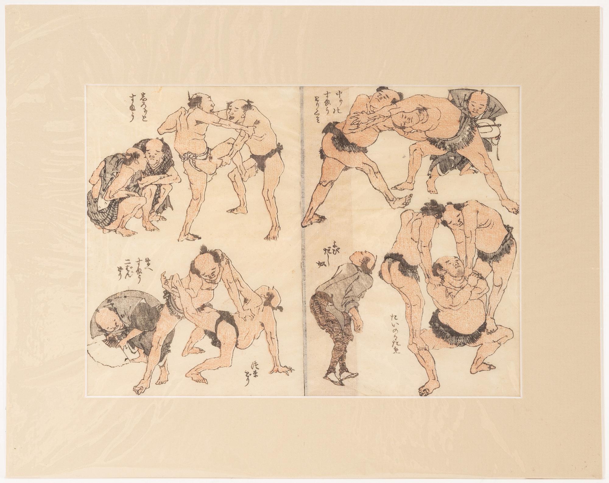 Katsushika Hokusai, after, ten woodblock prints, Japan.