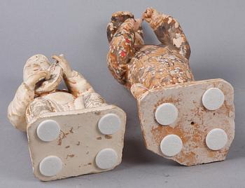 FIGURINER, 2 st, keramik, Tang-stil, Kina.