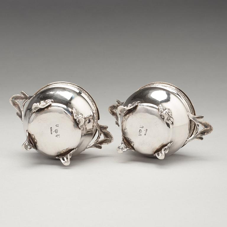 Jacob Lampa, sockerskålar, ett par silver, Stockholm 1778, rokoko.