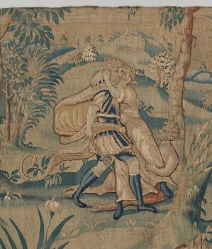VÄVD TAPET, gobelängteknik. Flandern 1500-tal. 177 x 330 cm.