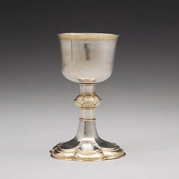 A Swedish 18th century parcel-gilt silver cup, mark of Johan Hindrich Halck, Gothenburg 1726.