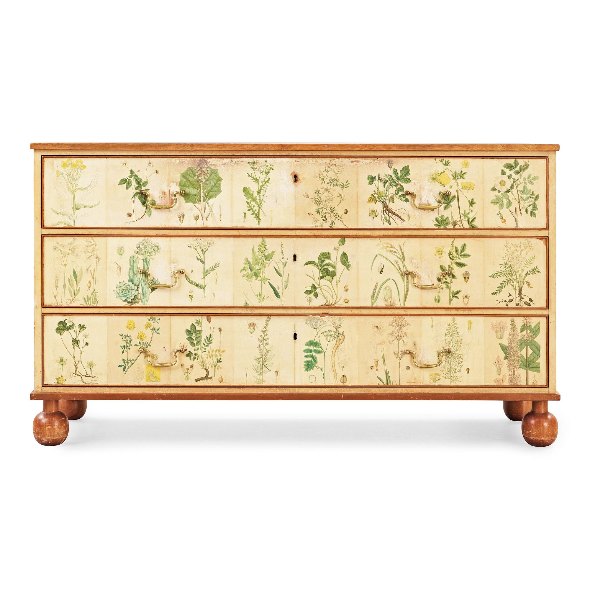A Josef Frank 'Flora' chest of drawers, Svenskt Tenn, model 1050.