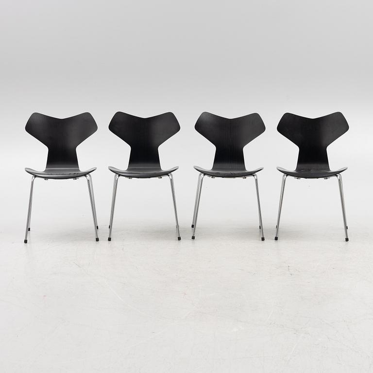 Arne Jacobsen, a set of four 'Grand Prix' chairs, Fritz Hansen, Denmark, 2006.