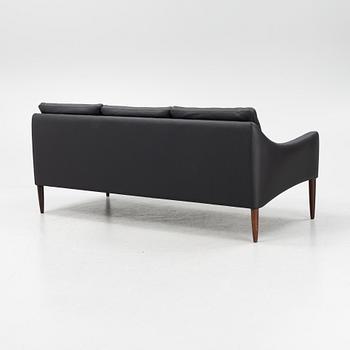 Hans Olsen, a leather and rosewood sofa, C/S Møbler, Denmark, 1960's.