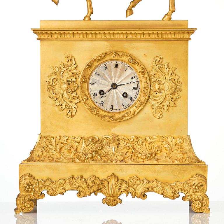 A sculptural ormolu mantel clock after b. E. Fogelberg, Paris, mid 19th century.