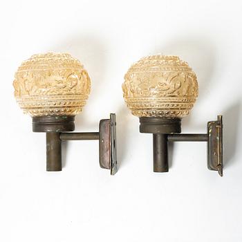 Utebelysning/Vägglampor, ett par, Norge, 1970-tal.