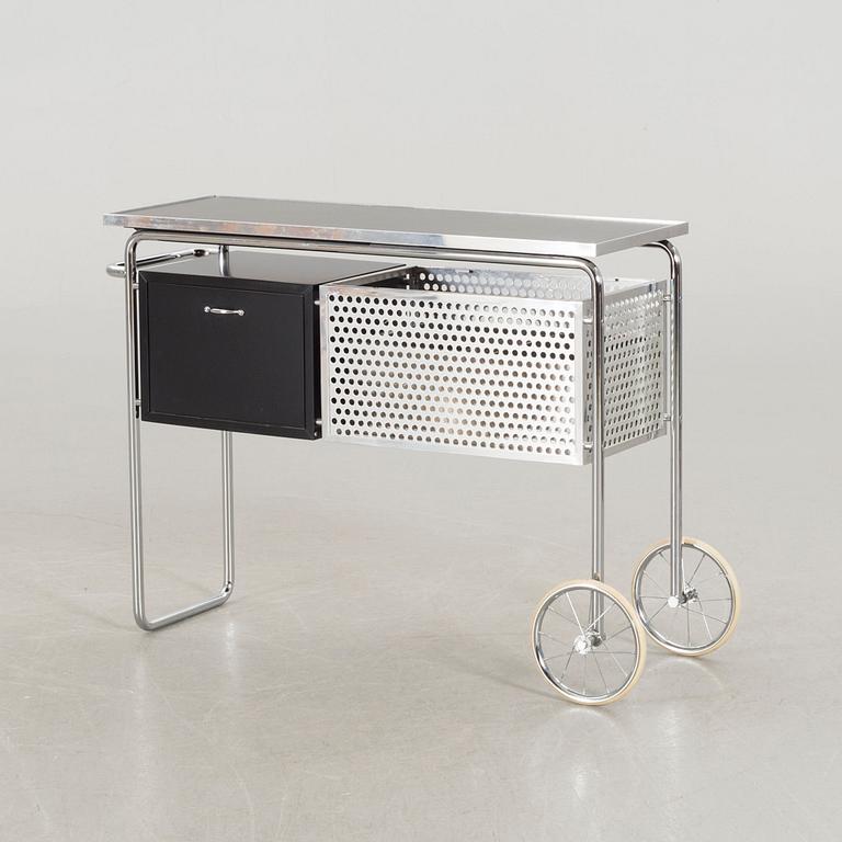 A cocktail trolley, designed by Alfred Roth 1932/34. Produced c 1990.