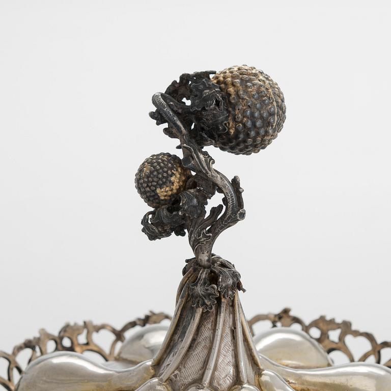 An early 20th-century parcel-gilt silver standing cup, maker's mark presumably Ludwig Neresheimer & Co, Hanau, Germany.