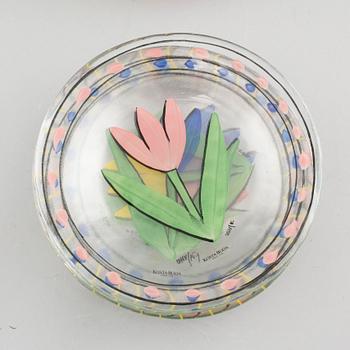SERVISDELAR, 24 st, glas, "Tulipa", Ulrica Hydman-Vallien, Kosta Boda. sent 1900-tal.