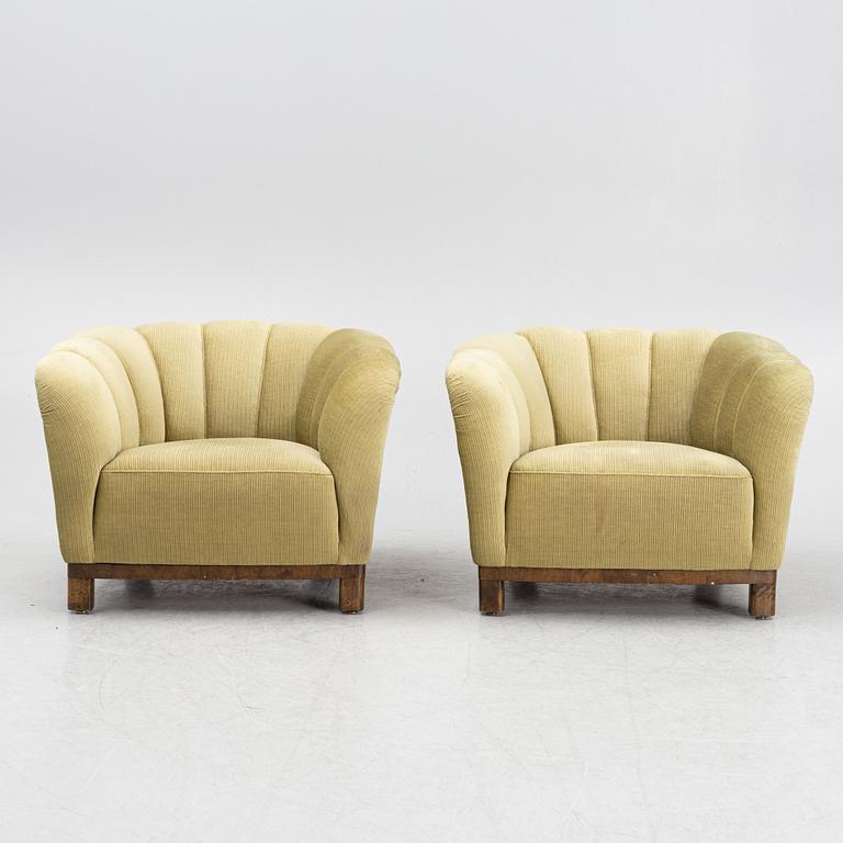 Fåtöljer, ett par, Swedish modern, 1930-tal.