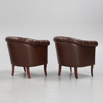 Four club chairs, late 20th century.