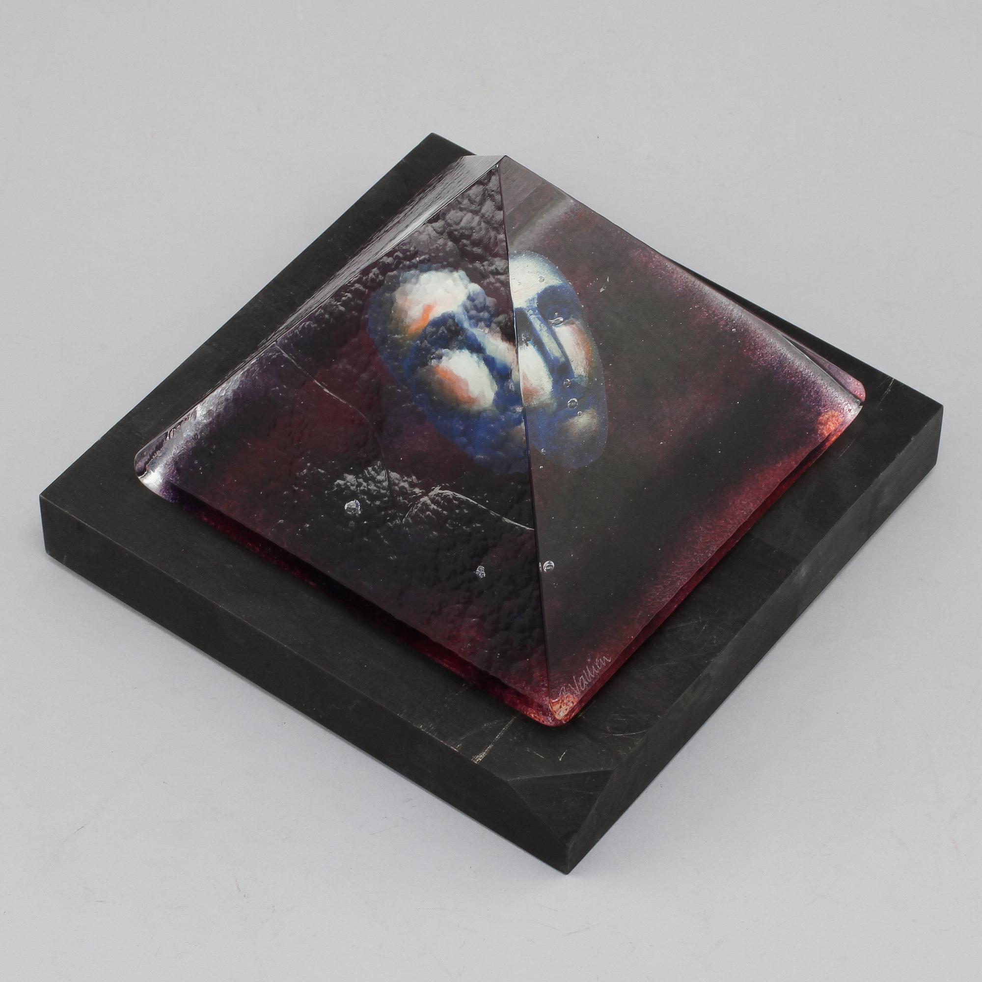 SKULPTUR, glas, Bertil Vallien, Kosta Boda Atelier, signerad, sent 1900-tal.