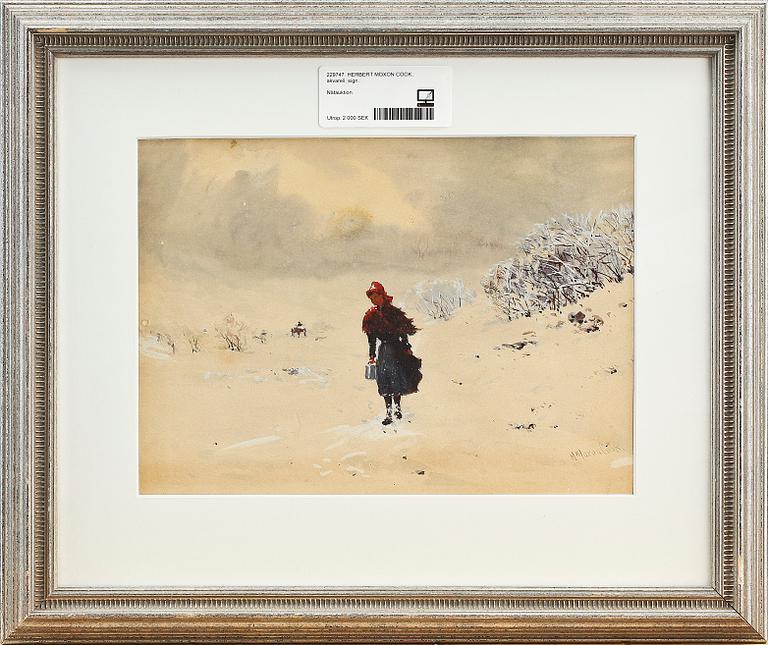 HERBERT MOXON COOK, akvarell, sign.