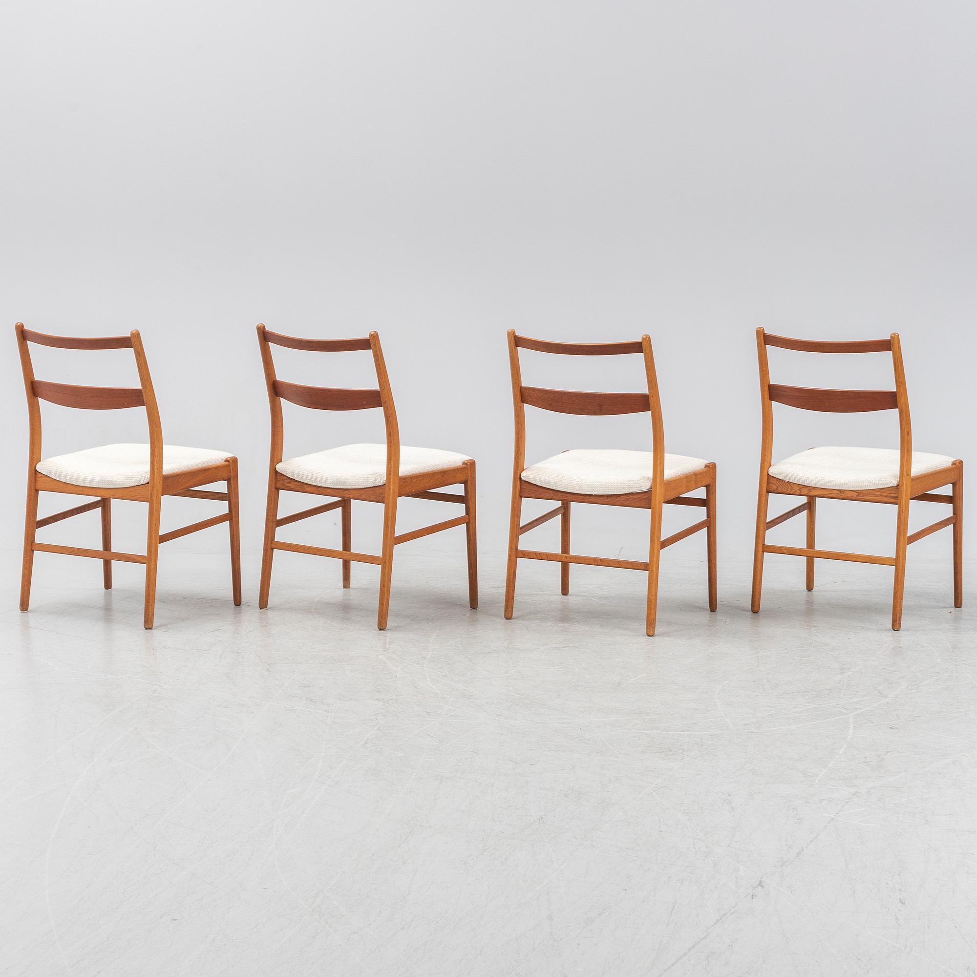 Yngve Ekström, stolar, 4 st, "Minett", Bra Bohag, Troeds, Bjärnum, 1960-tal.