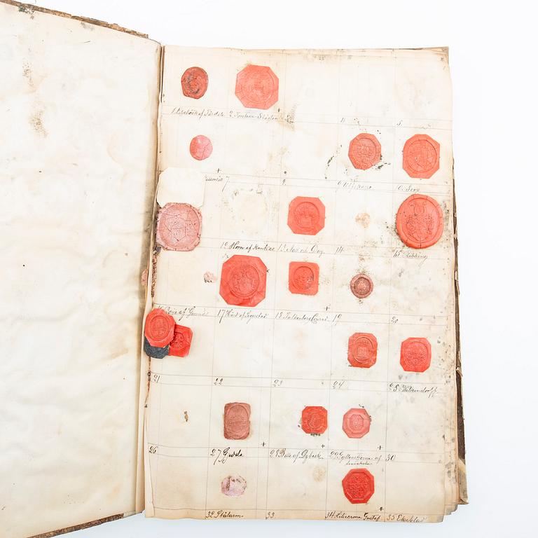 Större samling lacksigill, samt några oblater m m, 1700 - 1800-tal.