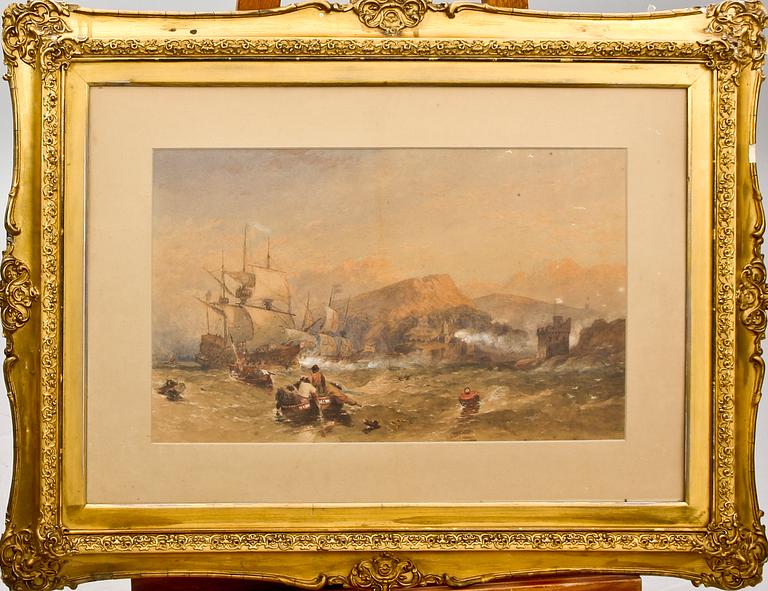 SAMUEL COOK, tillskriven, akvarell, England. 1800-tal.