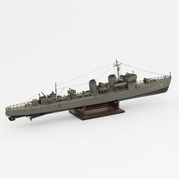 A Swedish ship model 'HMS Klas Uggla', 1950s.