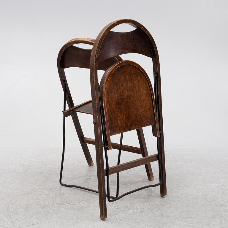 Uno Åhrén/CA Buffington, a set of six 'Bern' folding chairs, Gemla, 1930's.