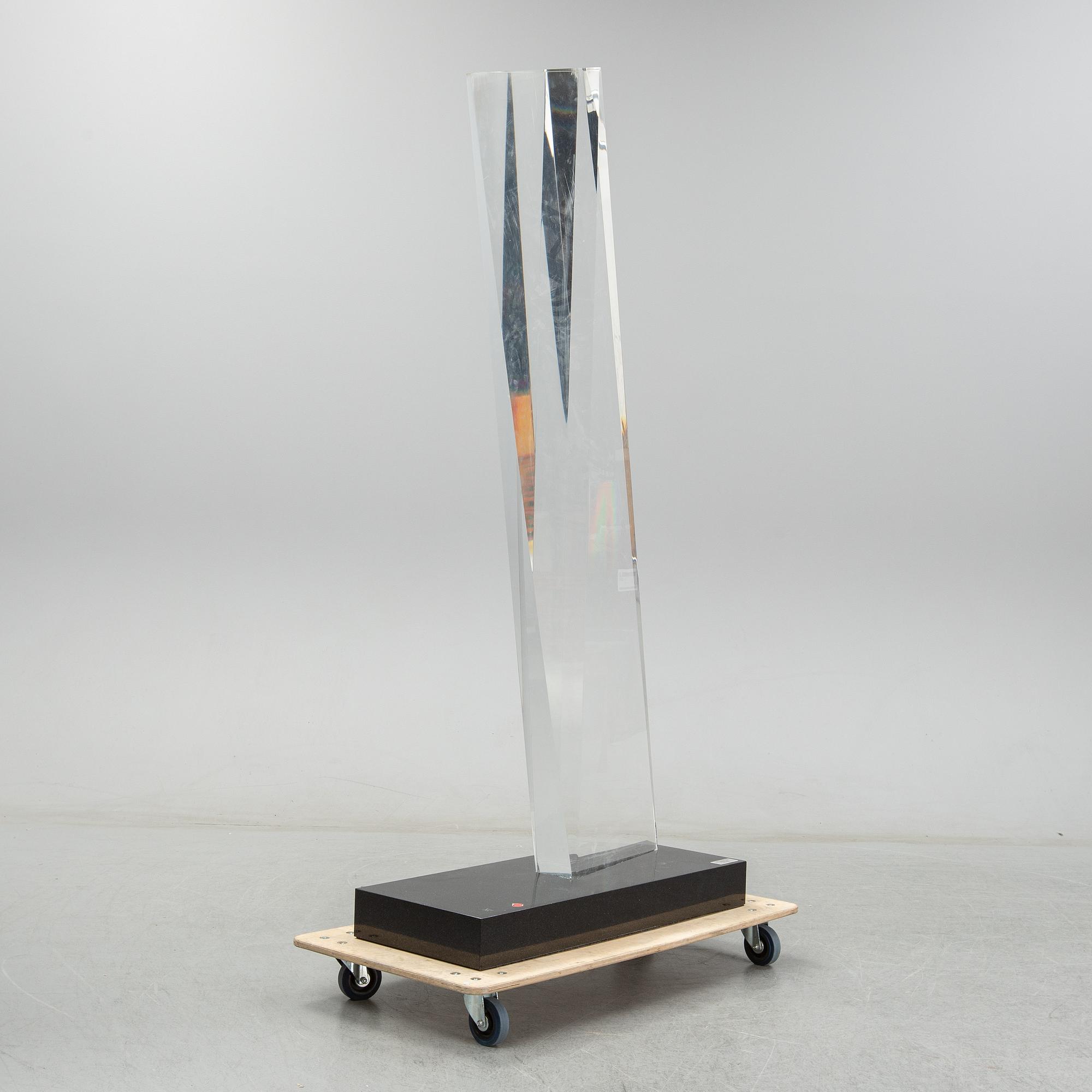 Lars Brander, sculpture, plexi, signed Lars Brander and dated 1989.