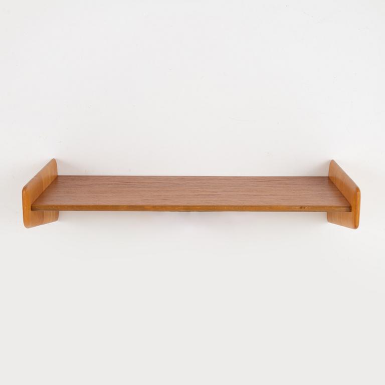 Uno & Östen Kristiansson, a teak mirror with shelf, 1960's, Sweden.