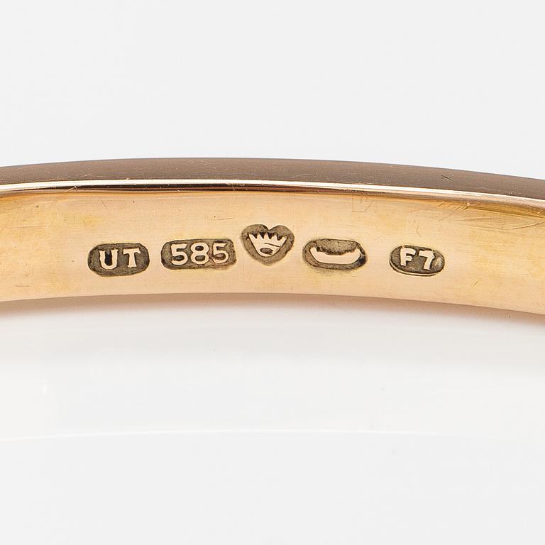 Armband, 14K guld, syntetiska rubiner. Tarkkanen Oy, Helsingfors 1959.