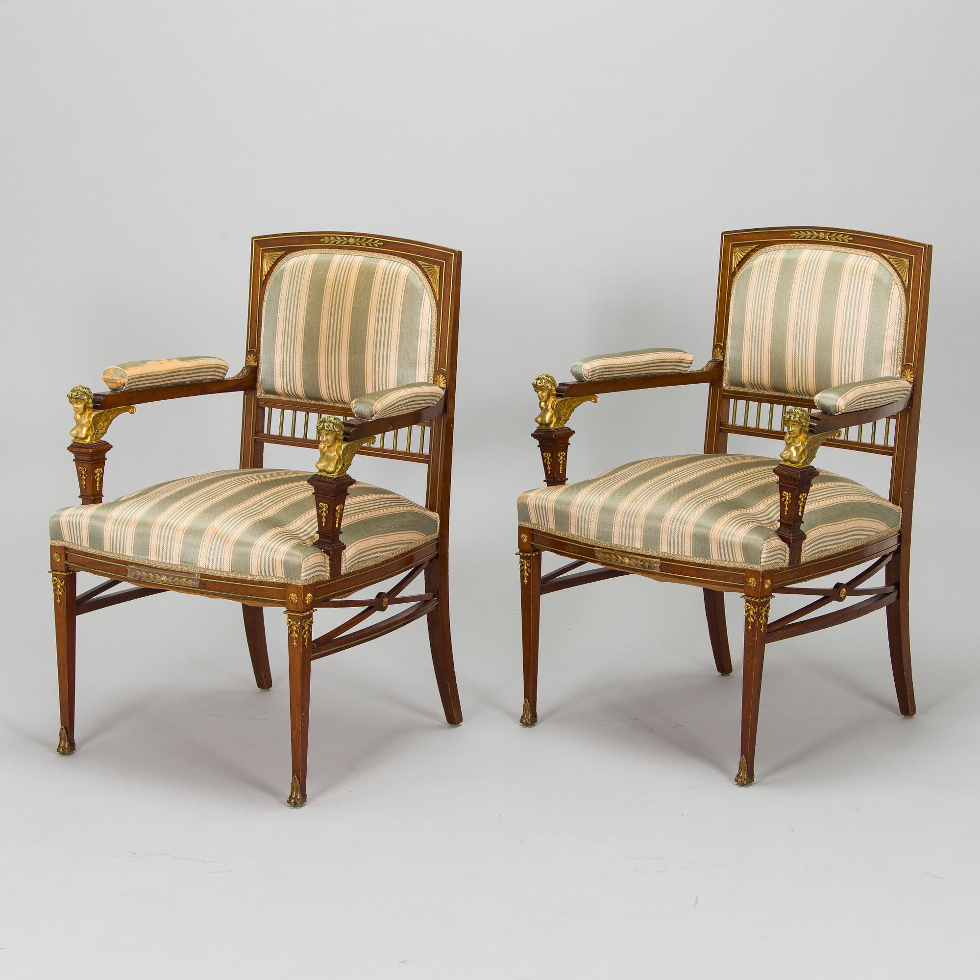 Möblemang, 8 delar, Empirestil, Ryssland, 1900-talets början.