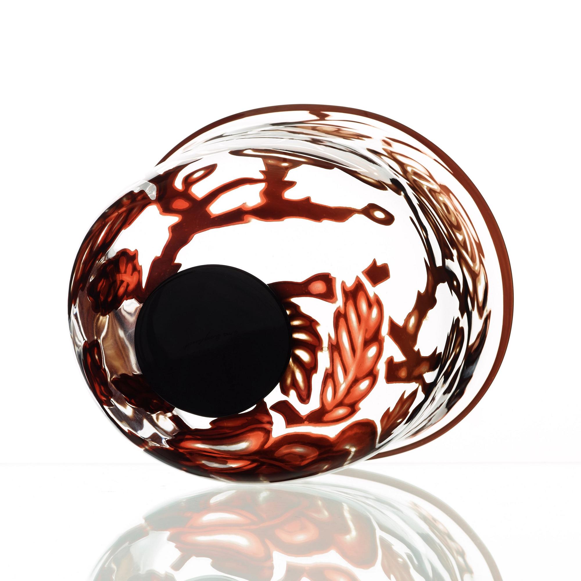 Eva Englund, a 'graal' glass vase, Orrefors 1975.