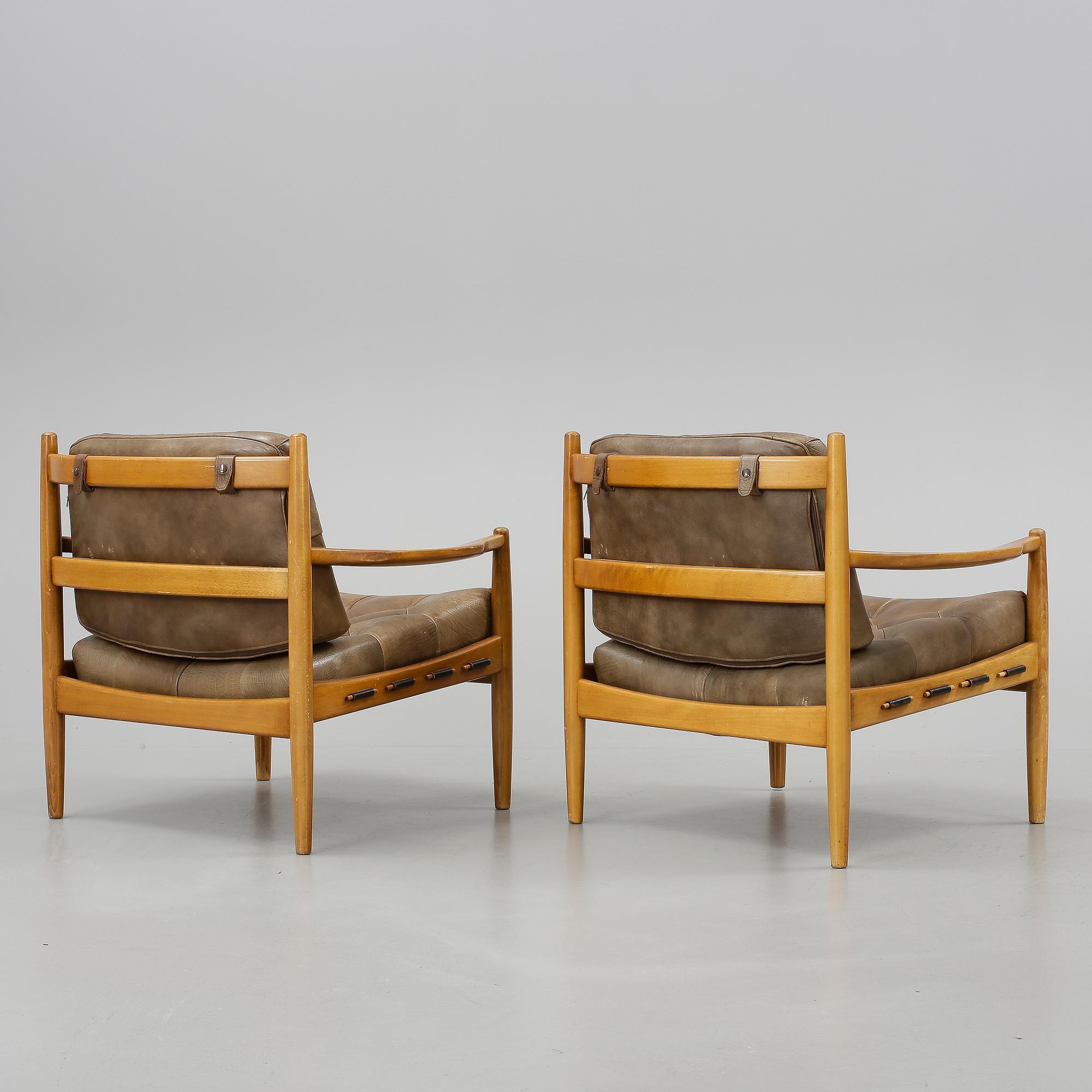 FÅTÖLJER, ett par, Läckö", OPE, Ingemar Thillmark, 1960-tal.