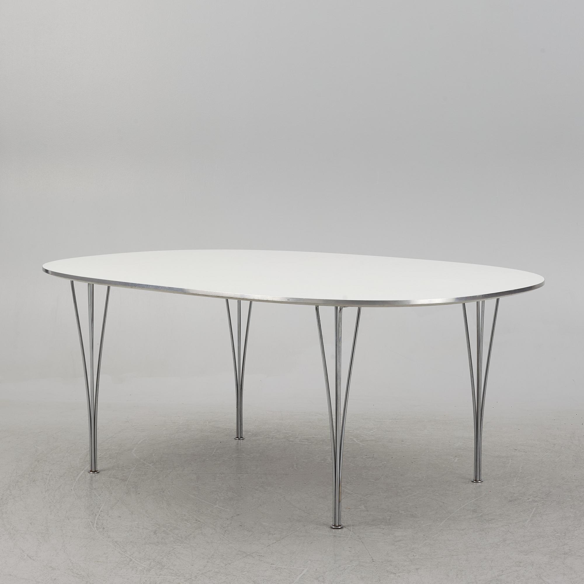 Bruno Mathsson & Piet Hein, a 'Superellipse' dining table, Fritz Hansen, Denmark.