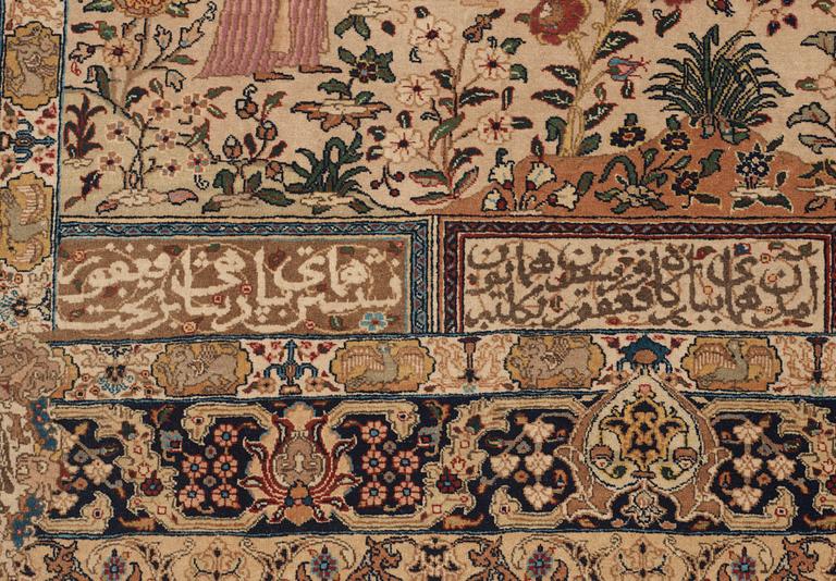 SEMI-ANTIQUE TABRIZ FIGURAL. 191 x 137 cm.
