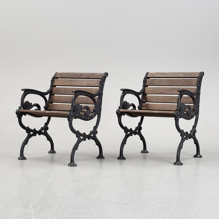 A pair of garden armchairs from Melins, second half of the 20th Century.