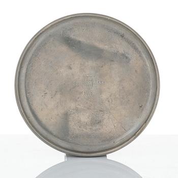 Ystad-Metall, a pair of candlesticks and a tray, 1938-42.
