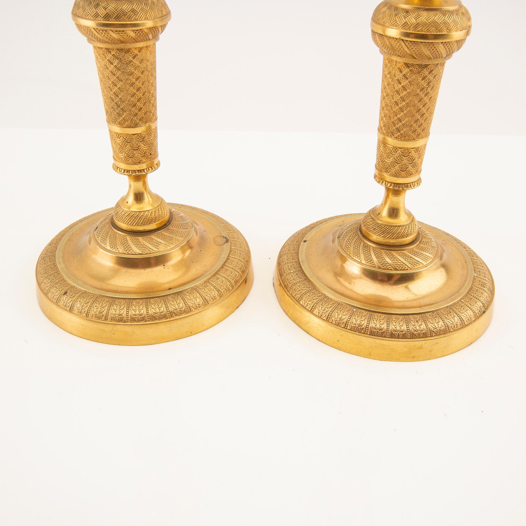 Pair of candlesticks Empire mid/late 19th century.
