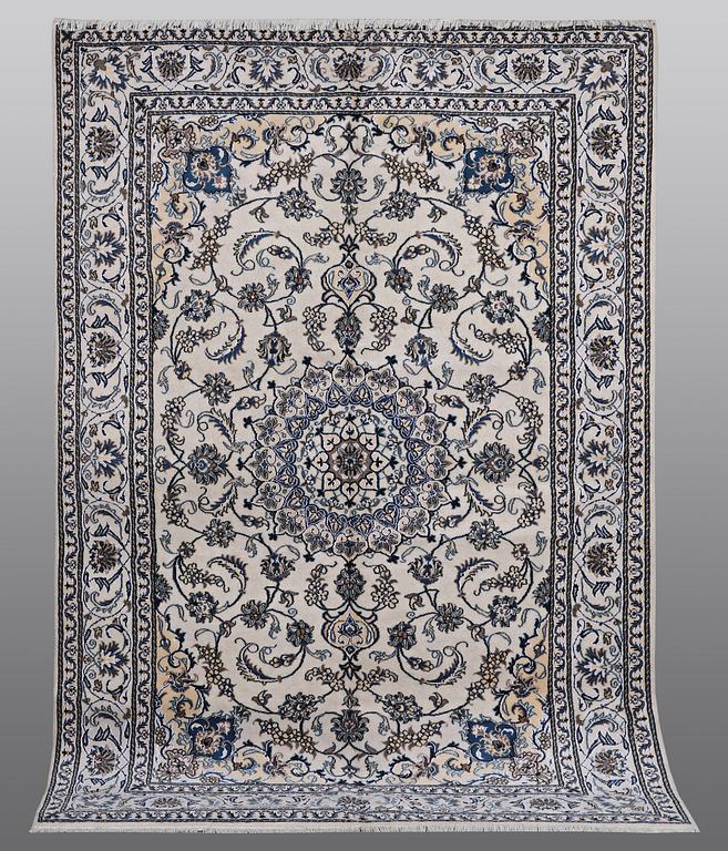 A carpet, Nain, parrt silk, ca 287 x 200 cm.