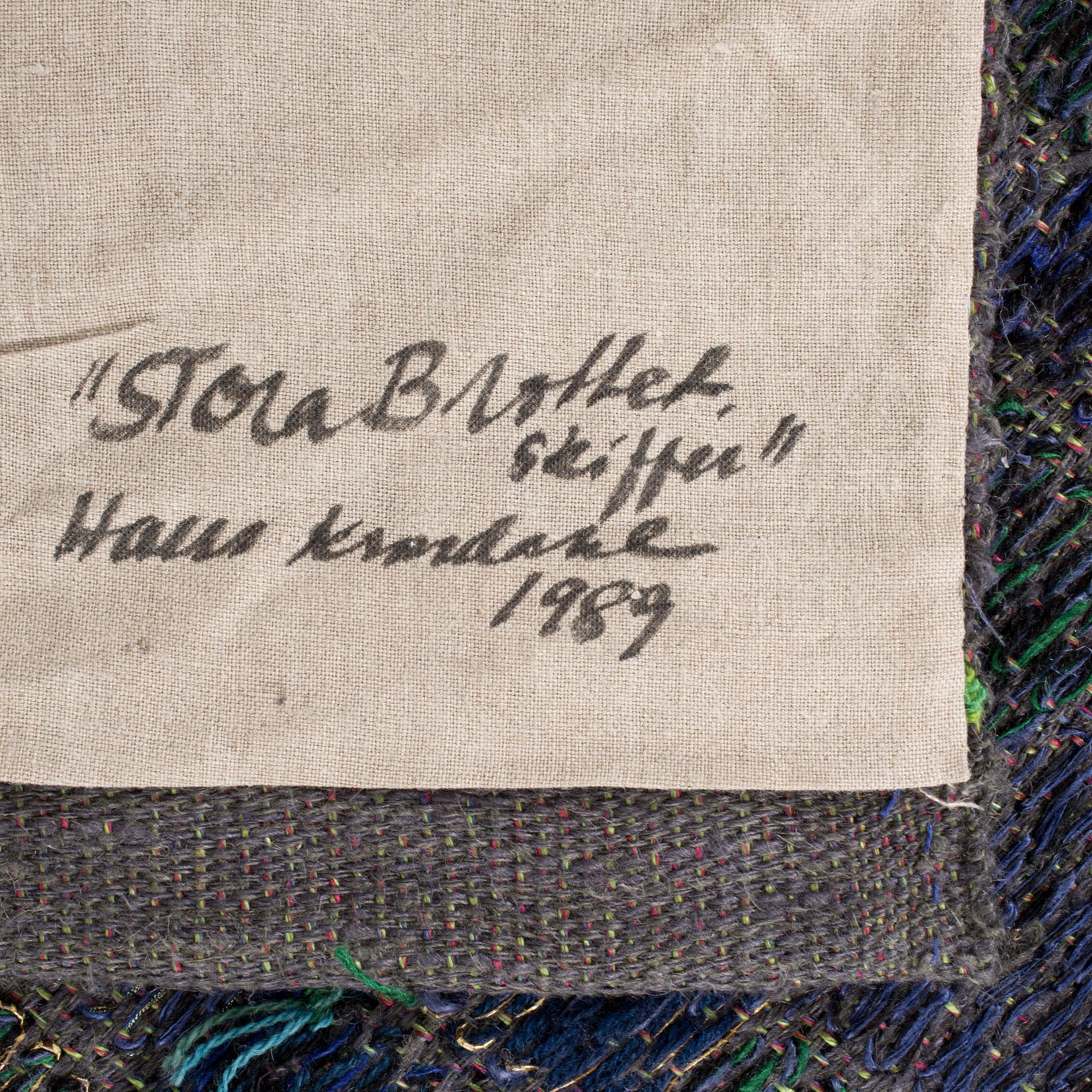 HANS KRONDAHL, textil, signerad och daterad 1989.
