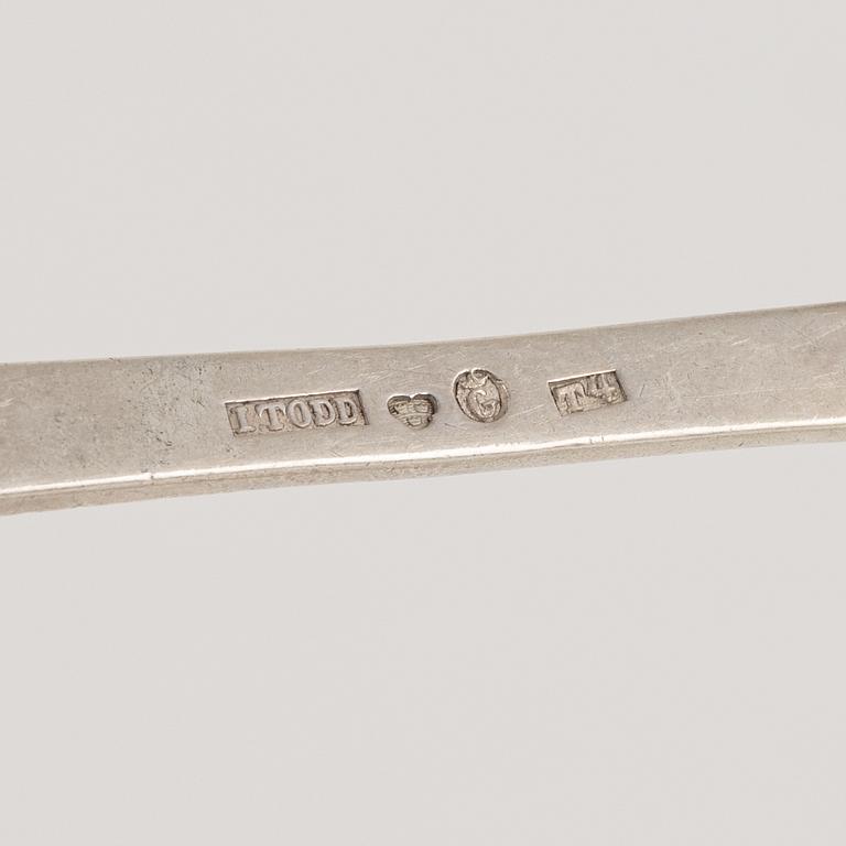 5+3 Swedish Silver Spoons, mid 19th century.