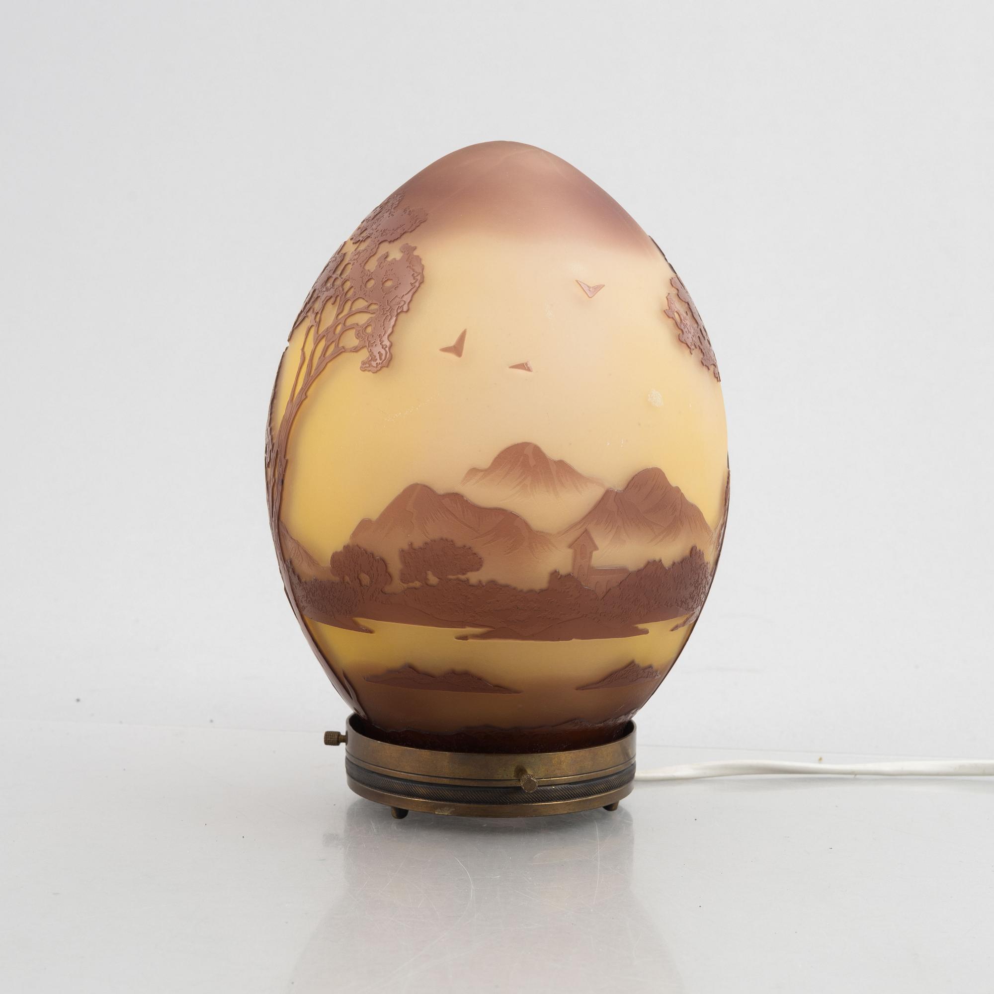 La Rochere, a cameo glass table lamp, France.