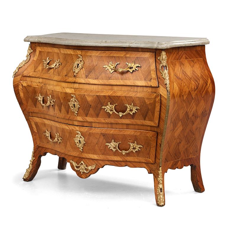 A Swedish Rococo 18th century commode by Gustaf Foltiern (master in Stockholm 1771-1804).