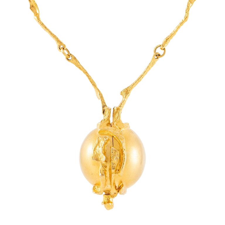 A Björn Weckström, necklace with watch "Sun Dial" 18K gold. Lapponia 1978. 67 g.