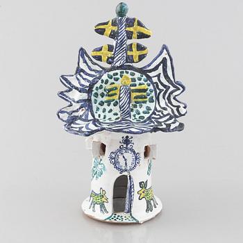 Ulrica Hydman-Vallien, unik skulptur, glaserat lergods, proveniens Sven Lundh.