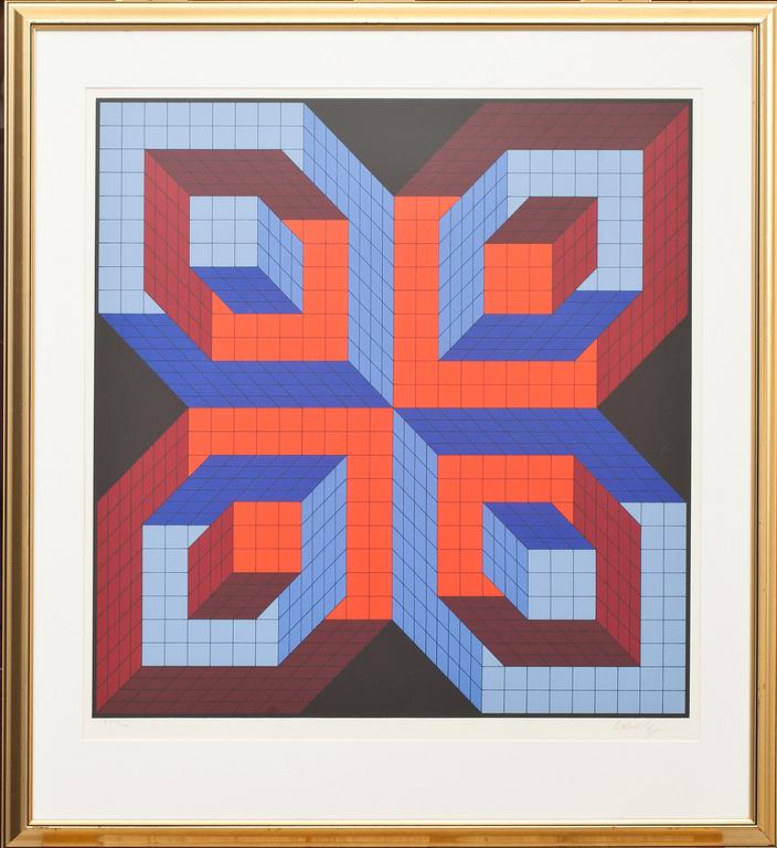 VICTOR VASARELY, färglitografi, signerad och numrerad EA  IX/XXX.
